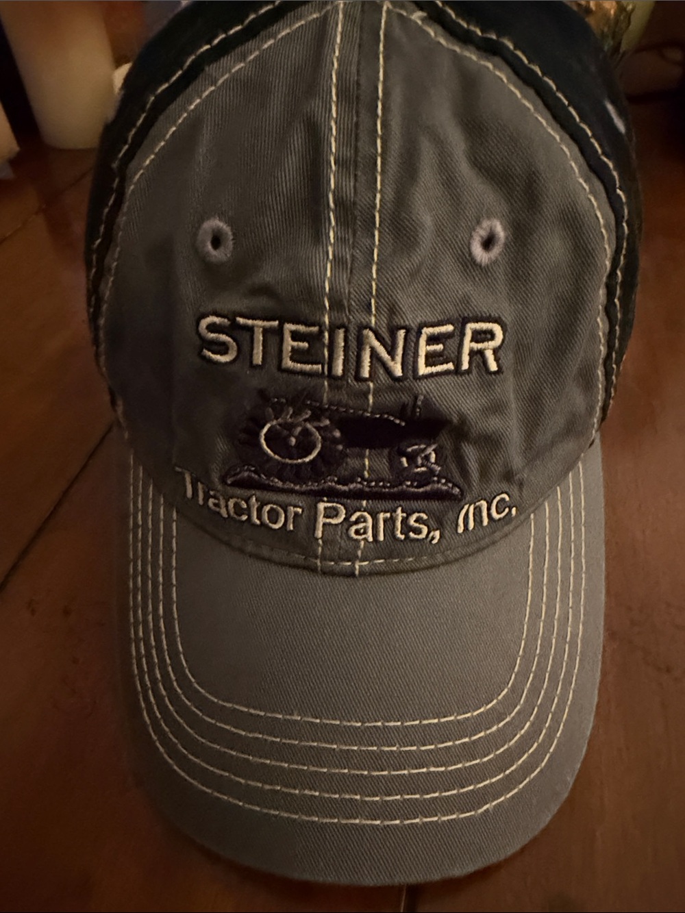 Tractor Parts Embroidered Men's Baseball Cap - Gray